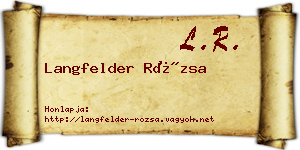 Langfelder Rózsa névjegykártya